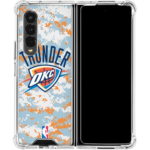 NBA Oklahoma City Thunder Digi Camo Galaxy Z Fold4 5G Clear Case
