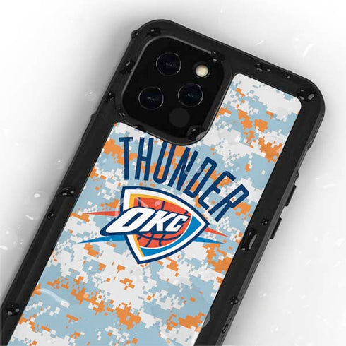 NBA Oklahoma City Thunder Digi Camo iPhone 12 Pro Waterproof Case