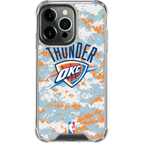 NBA Oklahoma City Thunder Digi Camo iPhone 14 Pro Clear Case