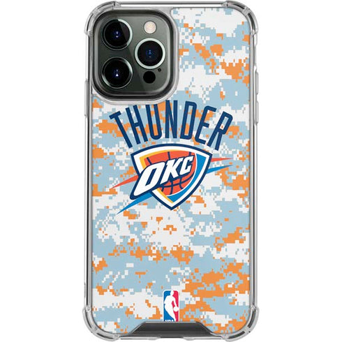 NBA Oklahoma City Thunder Digi Camo iPhone 14 Pro Max Clear Case