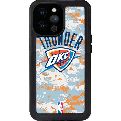 NBA Oklahoma City Thunder Digi Camo iPhone 14 Pro Max Waterproof Case