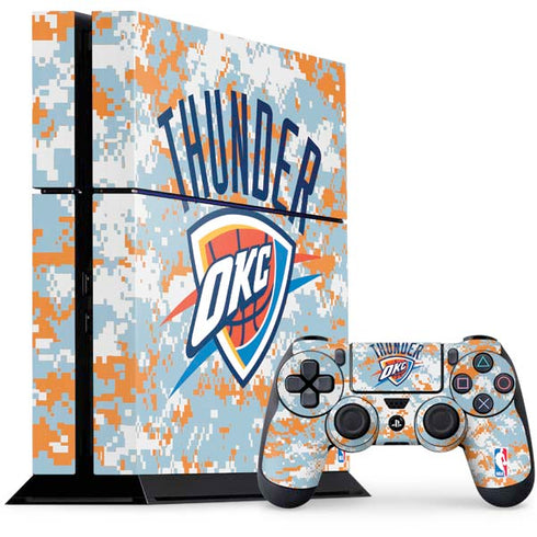NBA Oklahoma City Thunder Digi Camo PS4 Console and Controller Bundle Skin