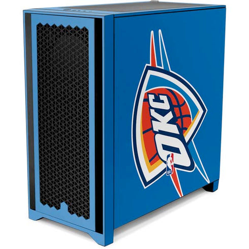 NBA Oklahoma City Thunder Large Logo Corsair 4000D Tempered Glass Mid-Tower ATX Case Skin