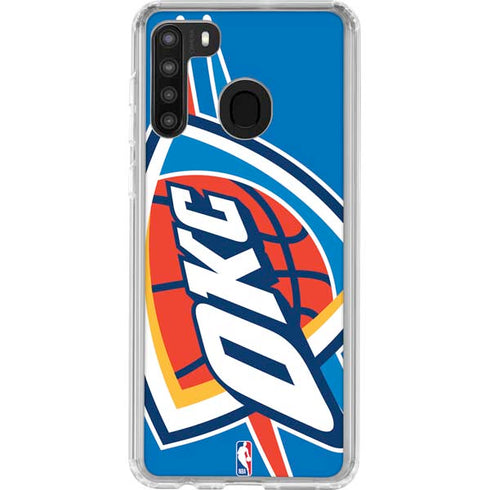 NBA Oklahoma City Thunder Large Logo Galaxy A21 Clear Case