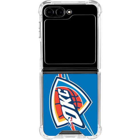 NBA Oklahoma City Thunder Large Logo Galaxy Z Flip5 5G Clear Case