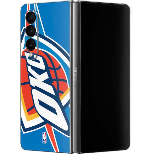 NBA Oklahoma City Thunder Large Logo Galaxy Z Fold4 5G Skin