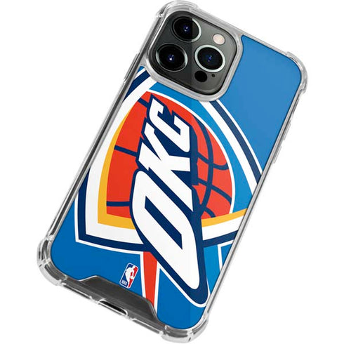 NBA Oklahoma City Thunder Large Logo iPhone 14 Pro Clear Case