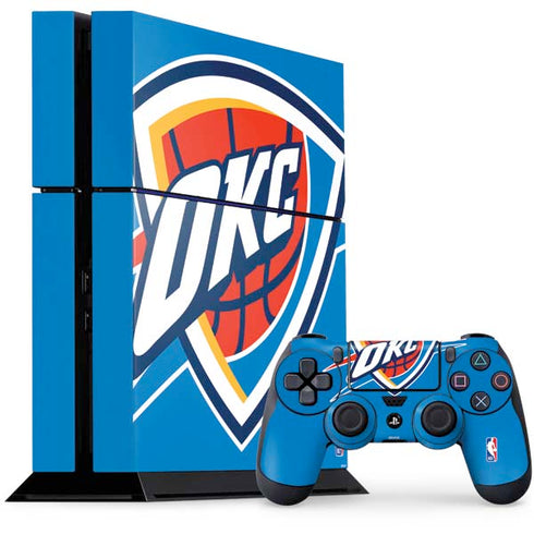 NBA Oklahoma City Thunder Large Logo PS4 Console and Controller Bundle Skin