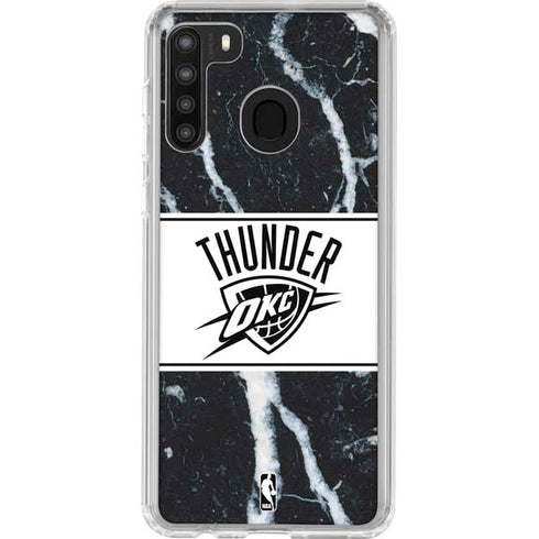 NBA Oklahoma City Thunder Marble Galaxy A21 Clear Case