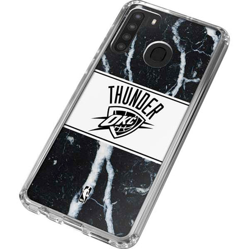NBA Oklahoma City Thunder Marble Galaxy A21 Clear Case