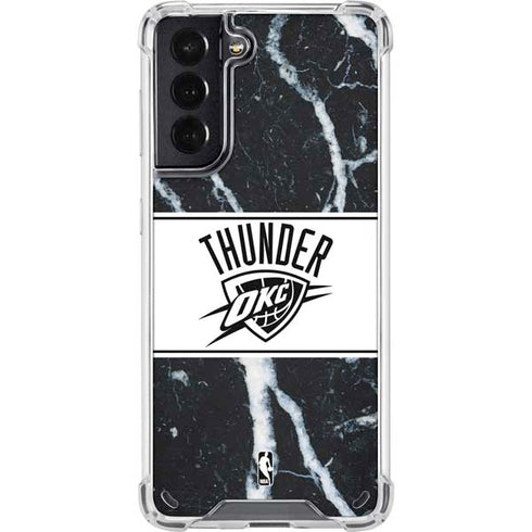 NBA Oklahoma City Thunder Marble Galaxy S21 5G Clear Case