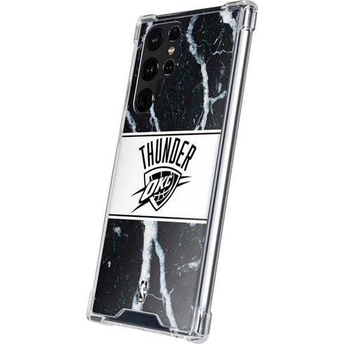 NBA Oklahoma City Thunder Marble Galaxy S22 Ultra Clear Case