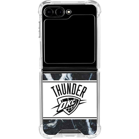 NBA Oklahoma City Thunder Marble Galaxy Z Flip5 5G Clear Case