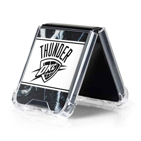 NBA Oklahoma City Thunder Marble Galaxy Z Flip5 5G Clear Case