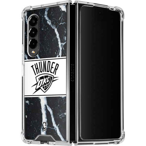 NBA Oklahoma City Thunder Marble Galaxy Z Fold4 5G Clear Case