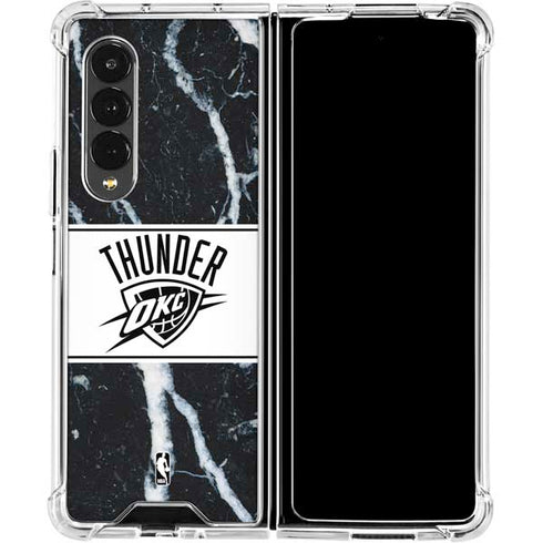 NBA Oklahoma City Thunder Marble Galaxy Z Fold4 5G Clear Case