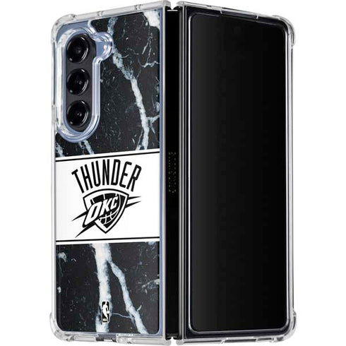 NBA Oklahoma City Thunder Marble Galaxy Z Fold5 5G Clear Case