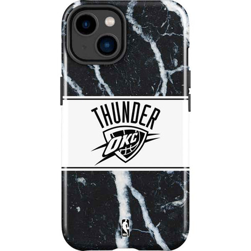 NBA Oklahoma City Thunder Marble iPhone 15 Plus Impact Case