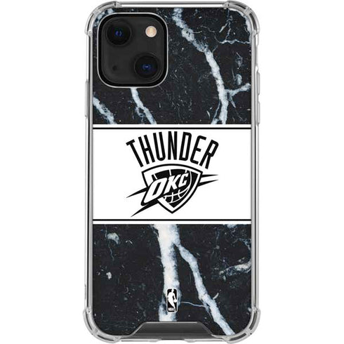 NBA Oklahoma City Thunder Marble iPhone 15 Plus Clear Case