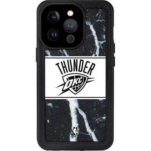 NBA Oklahoma City Thunder Marble iPhone 14 Pro Waterproof Case
