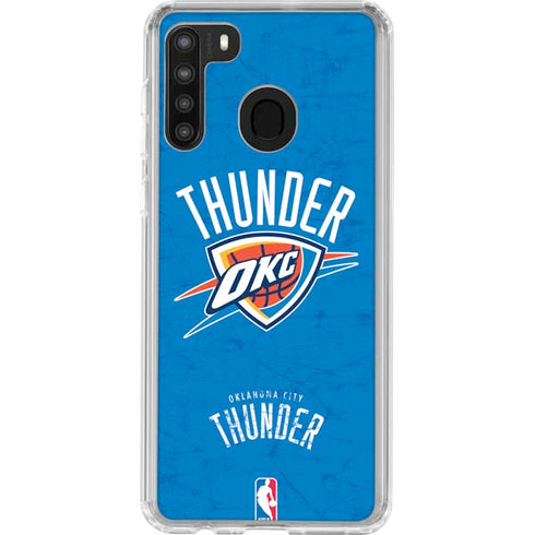 NBA Oklahoma City Thunder Primary Logo Galaxy A21 Clear Case