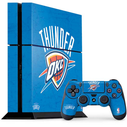 NBA Oklahoma City Thunder Primary Logo PS4 Console and Controller Bundle Skin