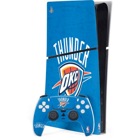 NBA Oklahoma City Thunder Primary Logo PS5 Slim Digital Edition Console Skin