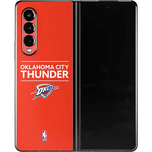 NBA Oklahoma City Thunder Standard - Orange Galaxy Z Fold3 5G Skin
