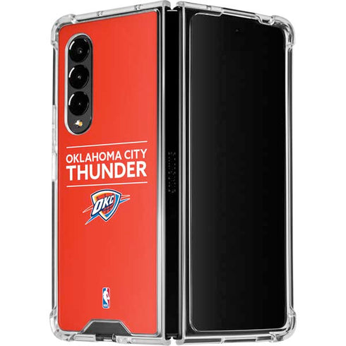 NBA Oklahoma City Thunder Standard - Orange Galaxy Z Fold4 5G Clear Case