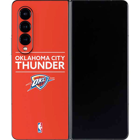 NBA Oklahoma City Thunder Standard - Orange Galaxy Z Fold4 5G Skin