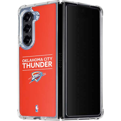 NBA Oklahoma City Thunder Standard - Orange Galaxy Z Fold5 5G Clear Case