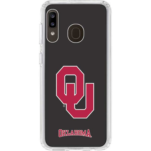 University of Oklahoma Sooners Black Galaxy A20 Clear Case