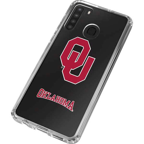 University of Oklahoma Sooners Black Galaxy A21 Clear Case