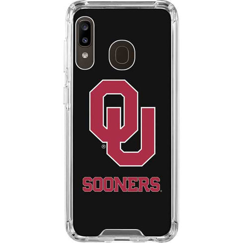 University of Oklahoma Sooners Black Galaxy A30 Clear Case