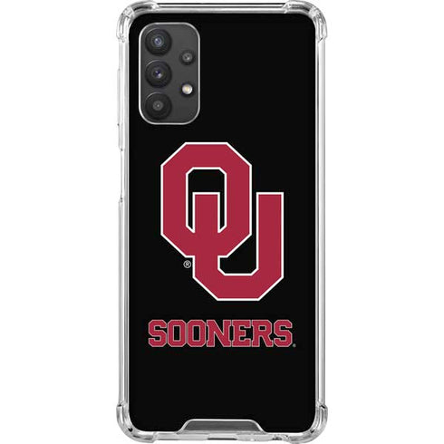 University of Oklahoma Sooners Black Galaxy A32 5G Clear Case