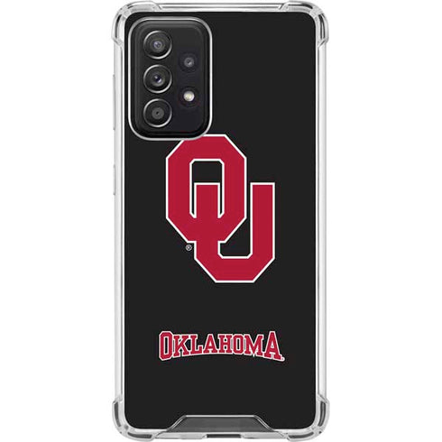 University of Oklahoma Sooners Black Galaxy A52 5G Clear Case