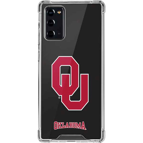 University of Oklahoma Sooners Black Galaxy Note20 5G Clear Case