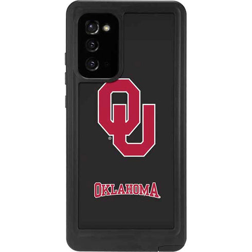 University of Oklahoma Sooners Black Galaxy Note20 5G Waterproof Case