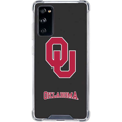 University of Oklahoma Sooners Black Galaxy S20 FE Clear Case