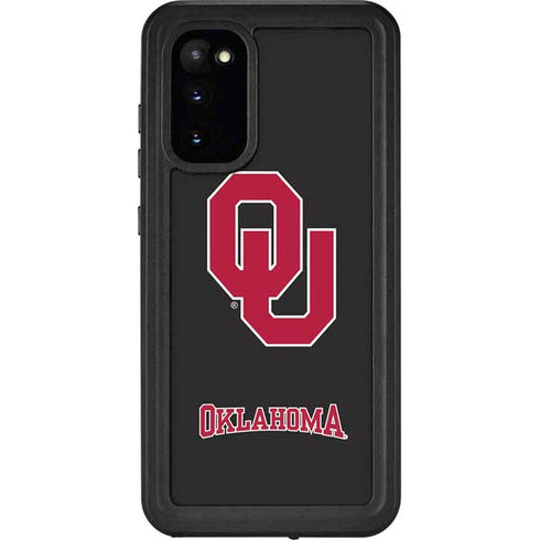 University of Oklahoma Sooners Black Galaxy S20 Waterproof Case