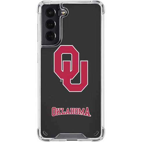 University of Oklahoma Sooners Black Galaxy S21 5G Clear Case