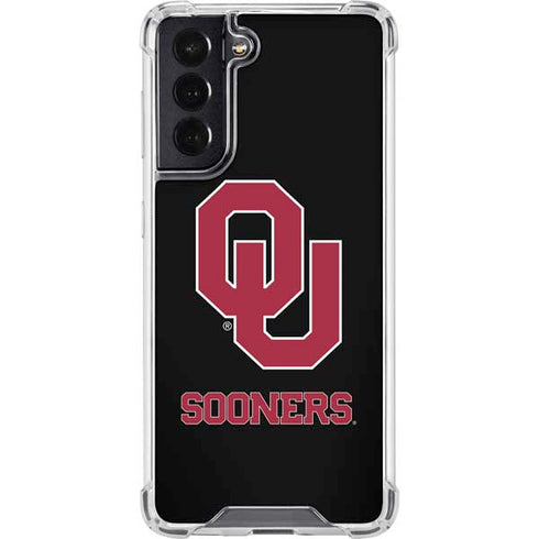 University of Oklahoma Sooners Black Galaxy S22 Clear Case