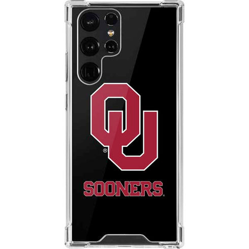 University of Oklahoma Sooners Black Galaxy S22 Ultra Clear Case