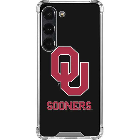 University of Oklahoma Sooners Black Galaxy S23 Clear Case