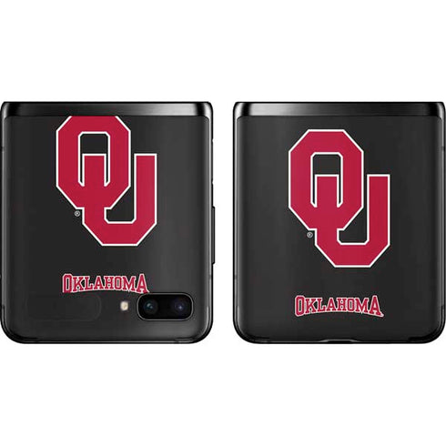 University of Oklahoma Sooners Black Galaxy Z Flip Skin
