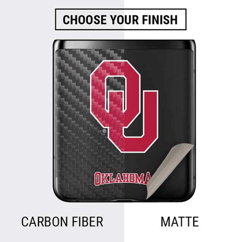 University of Oklahoma Sooners Black Galaxy Z Flip Skin