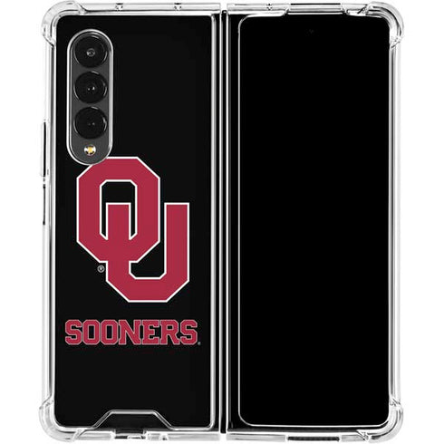 University of Oklahoma Sooners Black Galaxy Z Fold4 5G Clear Case