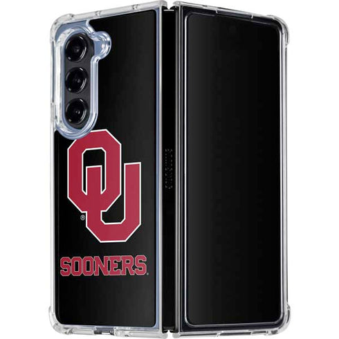 University of Oklahoma Sooners Black Galaxy Z Fold5 5G Clear Case