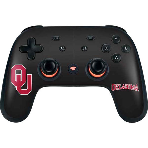 University of Oklahoma Sooners Black Google Stadia Controller Skin