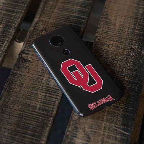 University of Oklahoma Sooners Black Moto E5 Plus Skin